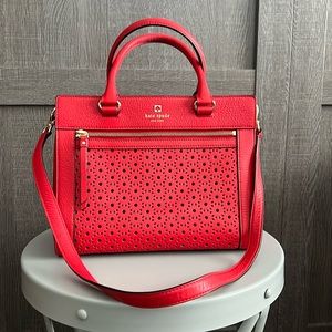 Red Kate Spade with geometric details